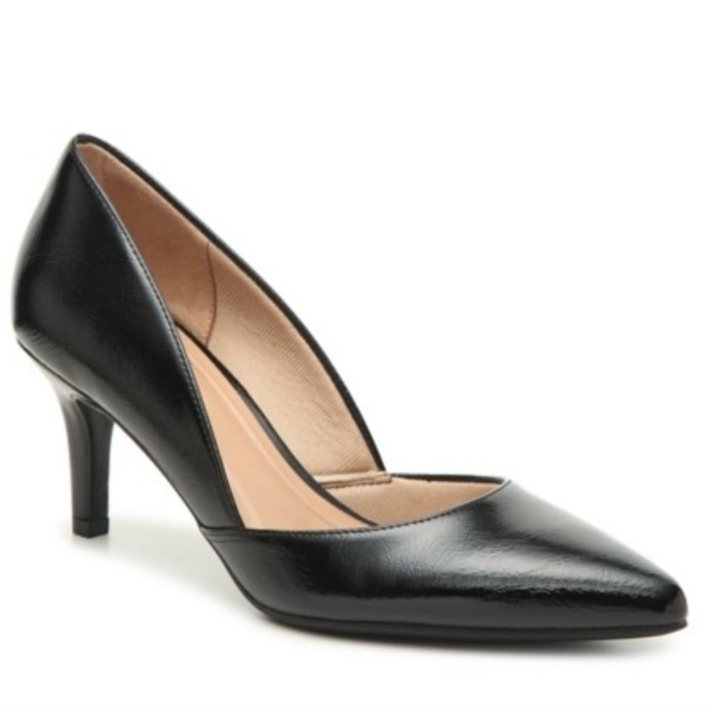 Abella Black Heels Classic Pointed-Toe